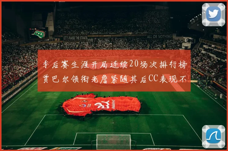 季后赛生涯开局连续20场次排行榜贾巴尔领衔老詹紧随其后CC表现不俗
